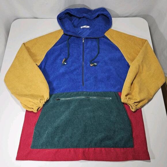Vintage Corduroy Color Block Half Zip Charm KP Mens Size S (Fits Like Medium) - Picture 1 of 15